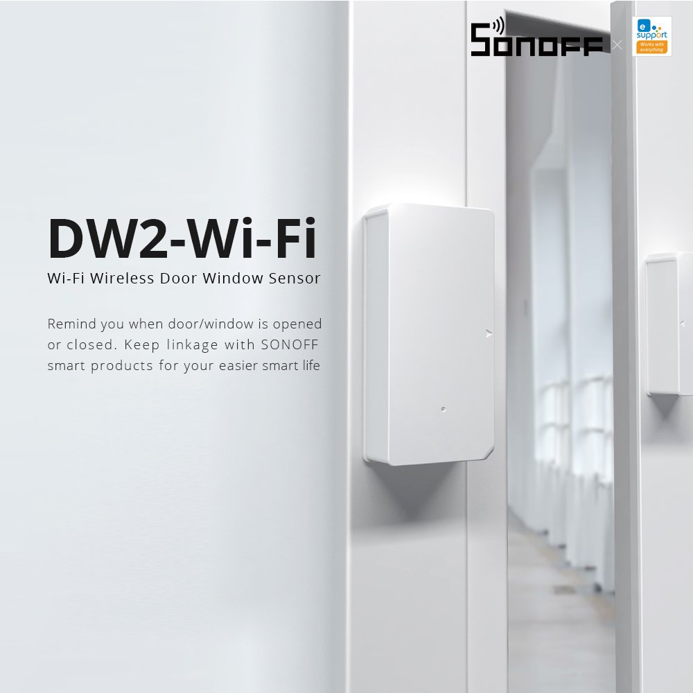 SONOFF DW2-Wi-Fi — bezvadu durvju/logu sensors