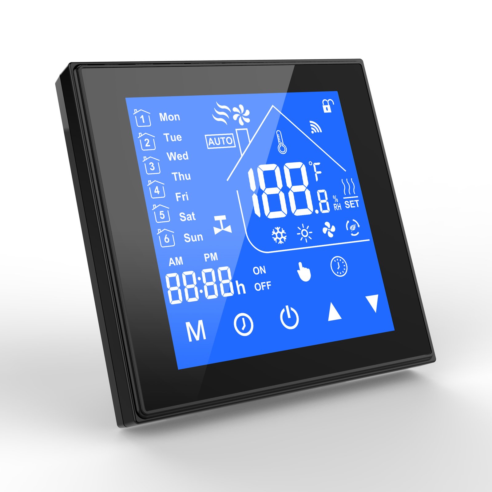 SmartWise WiFi viedais termostats, saderīgs ar eWeLink lietotni, C tips (sausais kontakts), melns