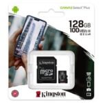 Atmiņas karte Kingston Canvas Select Plus (microSDXC) 128GB klase 10 UHS-I U1 V10 A1 — 100MB/s + adapteris
