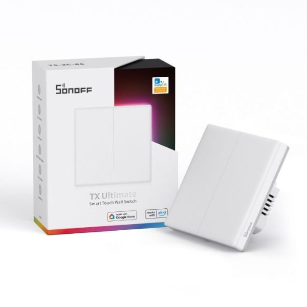 Sonoff TX Ultimate T5 EU 2C 2 grupu viedais WiFi + eWeLink-Remote (Bluetooth) sienas skārienjutīgais gaismas slēdzis