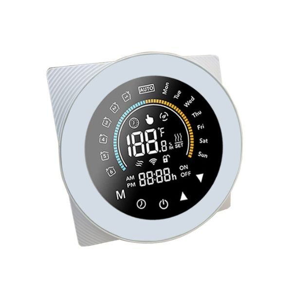 SmartWise WiFi viedais termostats COLOR, tips 'B' (16A), balts priekšējais panelis, krāsains skārienekrāns