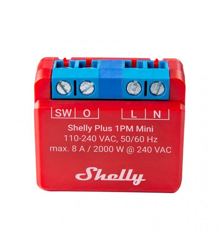 Shelly PLUS 1PM Mini R3 viena kanāla WiFi viedreleja slēdzis, ar jaudas mērītāju (8A)