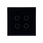 SmartWise T4 EU 4C UNI (R3), melns, 4 grupu, WiFi+RF viedais gaismas slēdzis (darbojas ar vienu strāvu vadu un ar strāvu + neitrālu vadu)