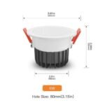 Gledopto GL-D-006P Zigbee Pro (Zigbee 3.0 + RF uztvērējs) viedais padziļināts LED lejupējais apgaismojums (550 lūmeni. IP54), ar baltu rāmi - Image 3