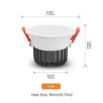 Gledopto GL-D-007P Zigbee Pro (Zigbee 3.0 + RF uztvērējs) viedais padziļināts LED lejupējais apgaismojums (1050 lūmeni. IP54), ar baltu rāmi - Image 3