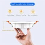 Gledopto GL-D-015P Zigbee Pro (Zigbee 3.0 + RF uztvērējs) viedais padziļināts LED leju apgaismojums ar baltu rāmi, īpaši plakans dizains - Image 3