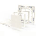 Shelly BLU Wall Switch 4 bezvadu slēdzis + adapteris Legrand / Shelly montāžas rāmjiem