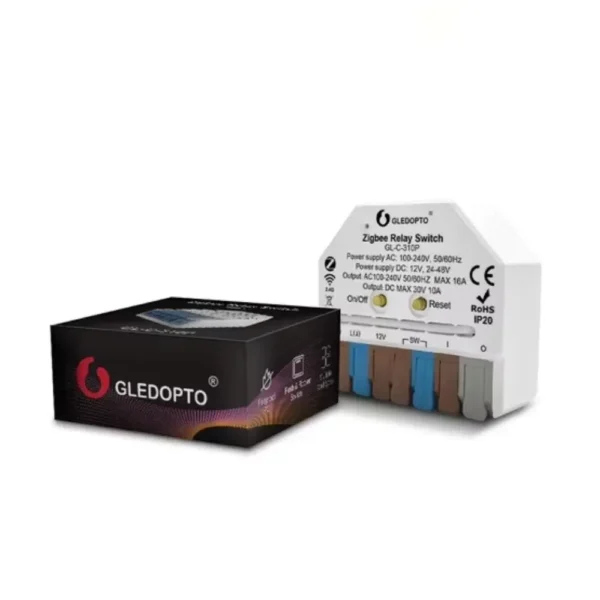 GLEDOPTO GL-C-310P ZigBee 3.0 + 2.4GHz RF releja slēdža modulis (maiņstrāva, līdzstrāva, sausais kontakts)