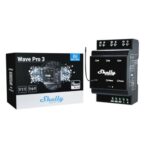 Shelly Qubino Wave PRO 3 viedais DIN sliedes relejs ar 3 dzīslu kontaktiem un Z-Wave EU Long Range savienojumu