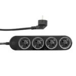 Shelly Power Strip 4 Gen4 – viedais pagarinātājs ar 4 rozetēm, jaudas mērītāju, Wi-Fi, Zigbee, Matter, melns - Image 2