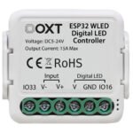 OXT Mini modulis WLED kontrolieris RGBIC/RGBWIC/MONOIC 15A 5–24V ESP32 mikrofons WLED