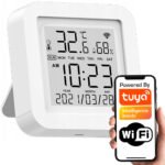 Temperatūras un mitruma sensors USB WiFi pulkstenis TUYA