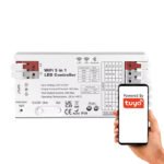 LED kontrolieris 5in1 RGBCCT 15A/kan. RF 2.4GHz + Wi‑Fi + Bluetooth (TUYA/Smart Life) 12–24V (GL sērija)