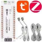 PSMART ZigBee TUYA LED kāpņu kontrolieris ar 2x PIR sensoriem (līdz 32 pakāpieniem, 5–24V, RGBIC/MONOIC) LC341