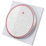 Inteliģents apaļš LED termostats WiFi TUYA, uzlādējams, 16A, balts (TR084) - Image 2