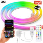 Neon PRO RGBIC LED lente 3m 21W IP65 ar WiFi TUYA pulti (24V)