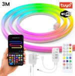 Neon PRO RGBIC LED lente 3m 21W IP65 ar WiFi TUYA pulti (24V)