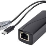 Aktīvs PoE Ethernet sadalītājs 36–57V uz 5V USB‑C (802.3af/at, 100Mb/s)