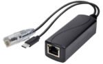 Aktīvs PoE Ethernet sadalītājs 36–57V uz 5V USB‑C (802.3af/at, 100Mb/s)