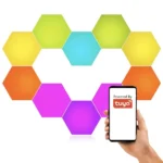 Viedās RGBiC HEXAGON LED lampas (10 gab.) ar TUYA WiFi un tālvadības pulti