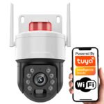 Āra IP kamera ar signalizāciju 5MP 30x optiskā tālummaiņa Wi‑Fi/Ethernet ONVIF TUYA (IP66)