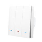 TUYA EM sērijas 3 kanālu viedais gaismas slēdzis WiFi + RF433MHz (EM3, balts)