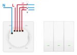 Viedais gaismas slēdzis 3 kanāli EM sērija balts ZigBee TUYA - Image 2
