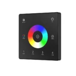 RGB/RGBW tālvadības pults (sienas panelis) SD sērijai, melns, 4 zonas, RF 2,4 GHz