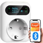 Rozetes termostats OLED 16A apkurei/dzesēšanai ar temperatūras sensoru (5 cm + 300 cm), WiFi TUYA - Image 2