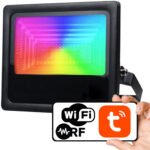 PSMART Viedā LED Āra Lampa RGBCCT 50W IP66 WiFi+RF (Tuya/Smart Life)