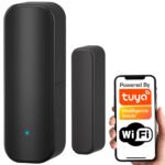 Magnētiskais durvju un logu atvēršanas sensors (melns) Tuya Smart, Wi‑Fi 2.4GHz