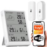TUYA viedā meteoroloģiskā stacija ar iekštelpu un āra sensoriem, WiFi, LCD
