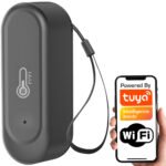 TUYA ūdensizturīgs temperatūras un mitruma sensors, melns, āra, IP65, WiFi