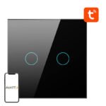 Viedais gaismas slēdzis ZigBee Avatto ZTS02-EU-B2 2 virzienu TUYA (melns)