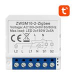 Viedā slēdža modulis ZigBee Avatto ZWSM16-W2 (2 kanāli) TUYA