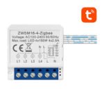 Viedā slēdža modulis ZigBee Avatto ZWSM16-W4 TUYA (4 kanāli)