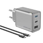 EcoFlow RAPID 65W GaN lādētājs (2x USB-C, 1x USB-A) + 1 m 100W kabelis - Image 4