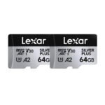 2 Lexar Silver Plus microSDXC 2x64GB atmiņas karšu komplekts + SD adapteris - Image 2