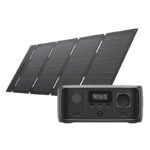 Komplekts: EcoFlow RIVER 3 UPS portatīvā barošanas stacija (245 Wh, 300 W) + EcoFlow 45 W USB‑C salokāms saules panelis