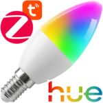 RGBCCT viedā LED spuldze E14 4W (2200–6500K, 250–300 lm) ZigBee 3.0 TUYA