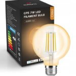 7W CCT dzintara G95 ZigBee GL HUE TUYA viedā spuldze (E27, 2200K–6500K, 800 lm)