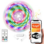 RGBIC LED lentes komplekts 5m ar TUYA WiFi kontrolieri un IR pulti (12V, IP65) – LC019
