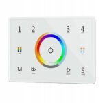 Sienas panelis RF tālvadības pults RGB+CCT kontrolierim (SD sērija), 4 zonas, 230V, balts