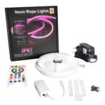 Neona RGBIC LED lente 5m 24W 12V IP67 ar WiFi TUYA kontrolieri un pulti - Image 2