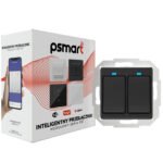 PSMART slēdzis 2 ķēdēm RM melns ZigBee TUYA