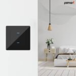 PSMART skārienslēdzis 2 ķēdēm (RM sērija), melns stikls, ZigBee 3.0, TUYA - Image 3