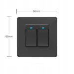 PSMART RM viedais slēdzis 2 ķēdēm (modulis), melns, WiFi TUYA - Image 4