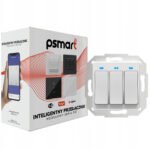 PSMART RM viedais sienas slēdzis 3 ķēdes, balts (WiFi, TUYA/Smart Life)
