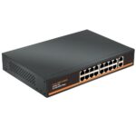 PoE slēdzis 16 porti Gigabit (1000Mbps) + 2x Gigabit uplink, 250W