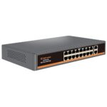 PoE slēdzis (switch) 16x 100Mbps PoE + 2x Gigabit uplink, 250W